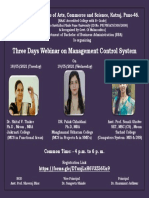 Three Days Webinar On Management Control System: Sarhad College of Arts, Commerce and Science, Katraj, Pune-46