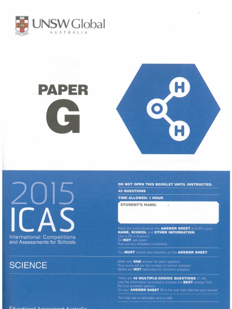 2015 ICAS Science Paper G | PDF