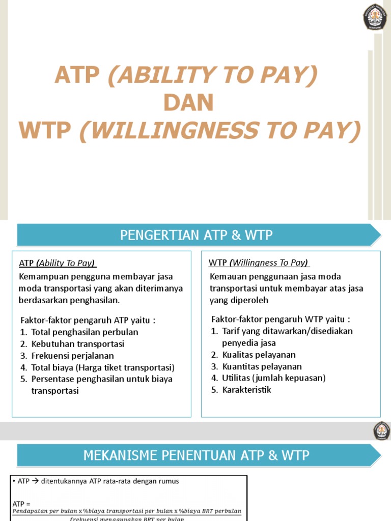 Pengertian ATP dan WTP dalam Transportasi | PDF | Teknologi & Rekayasa