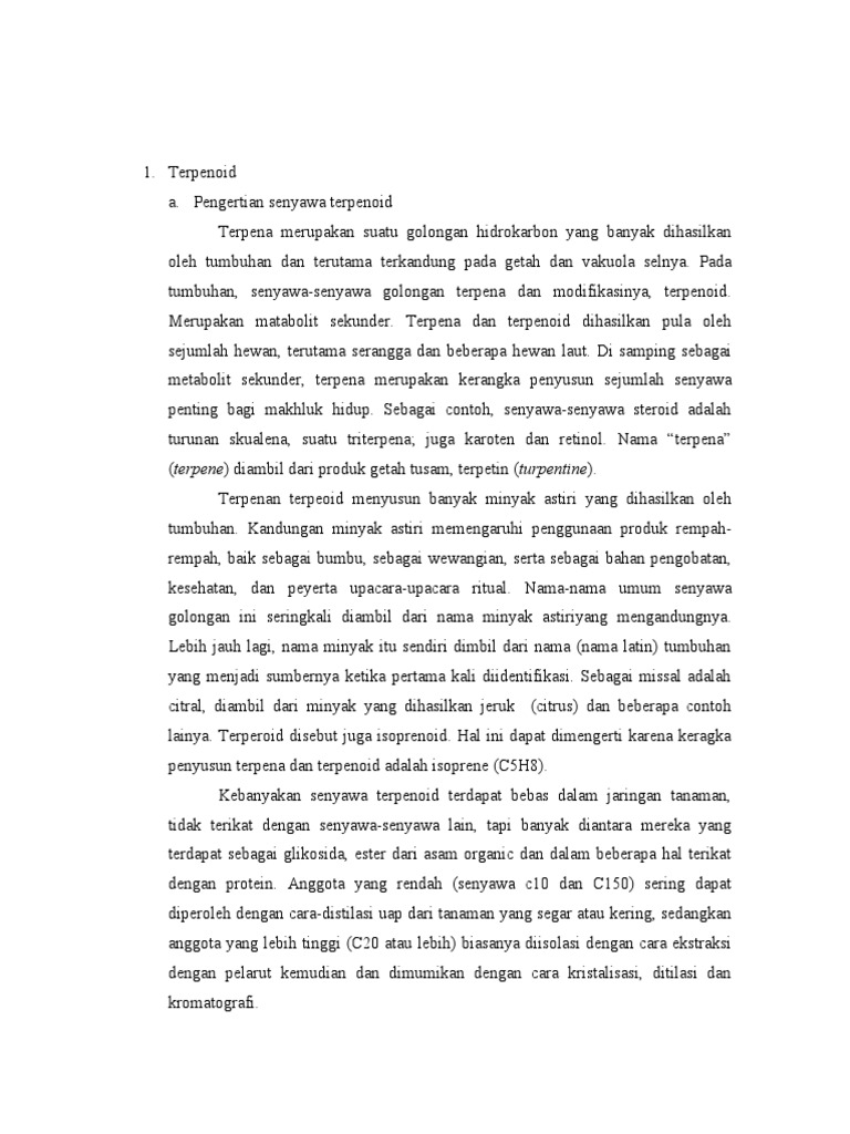 Struktur dan Klasifikasi Terpenoid | PDF | Griya & Taman | Sains ...