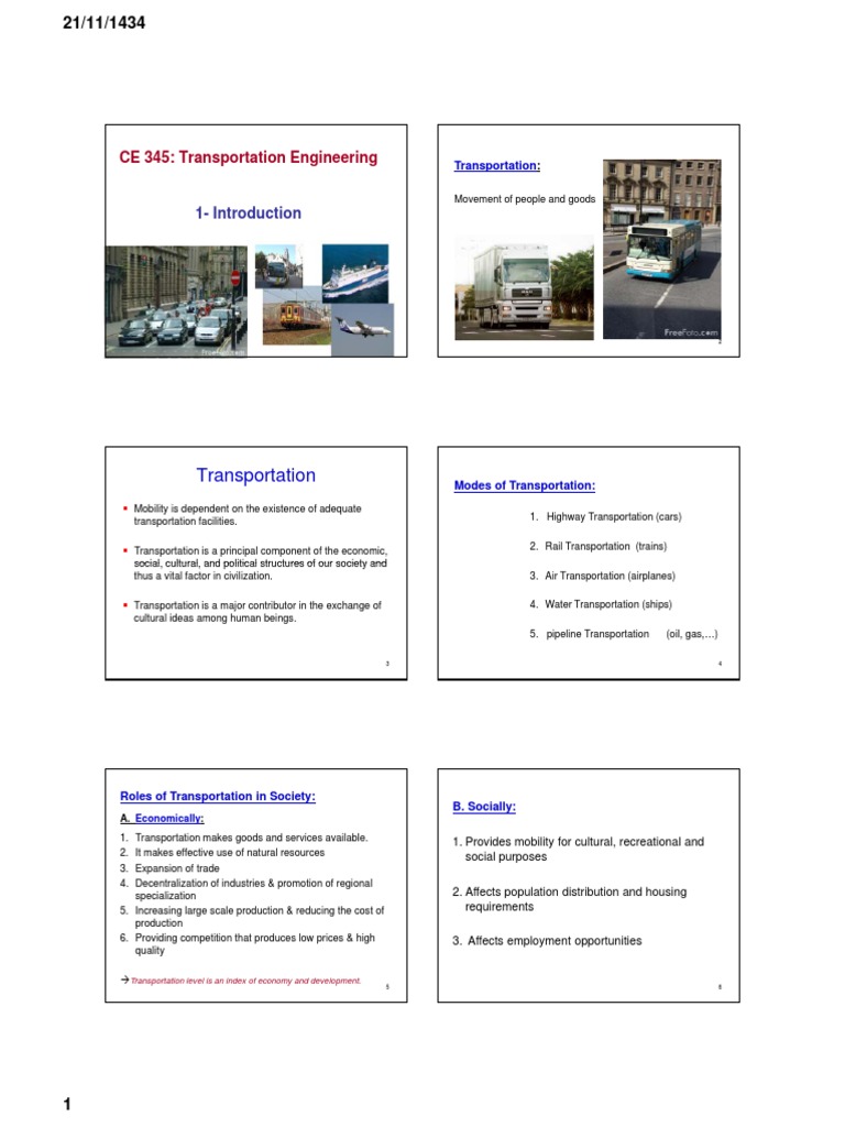 Overview of Transportation Engineering | PDF | Mathematical ...