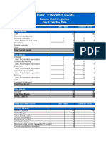 Projection Balance Sheet Fiscal Year