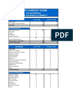 Your Company Name: Income Statement For The Year Ending On: DD/MM/YY