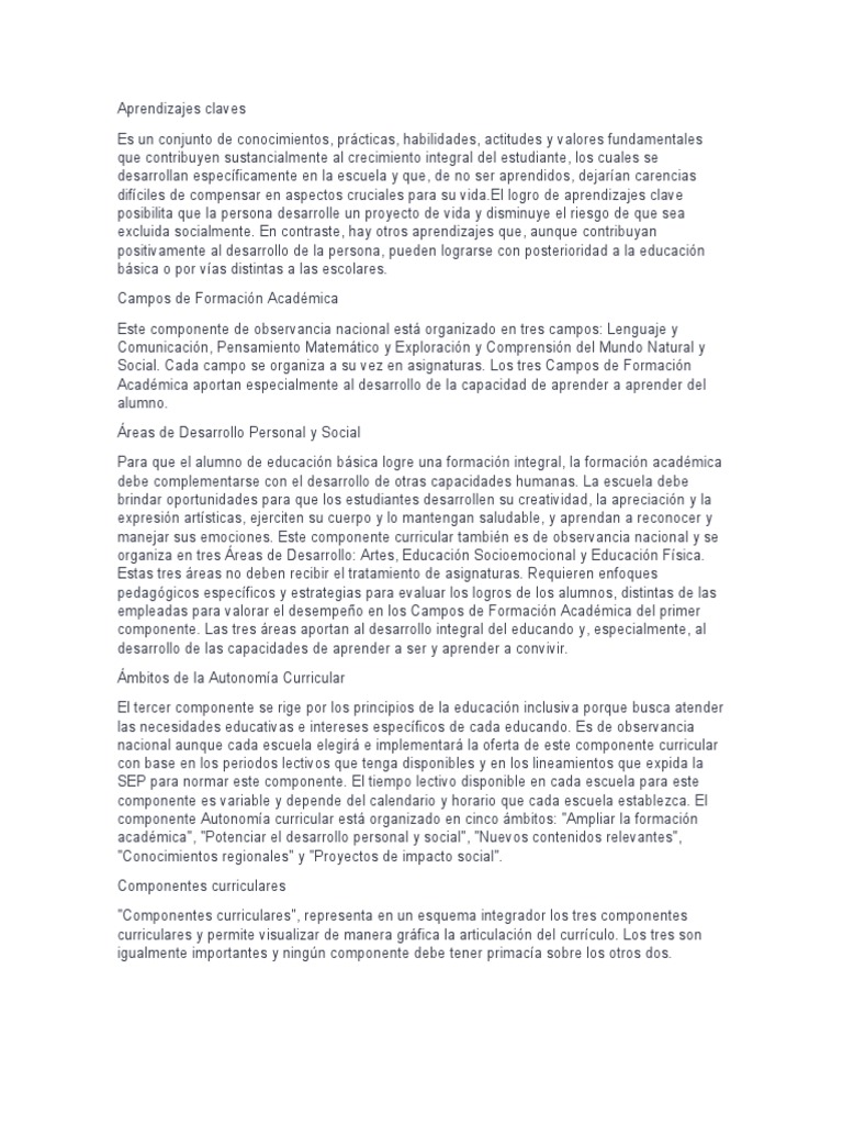 Aprendizajes Clave en Educación Integral | PDF | Educación primaria ...