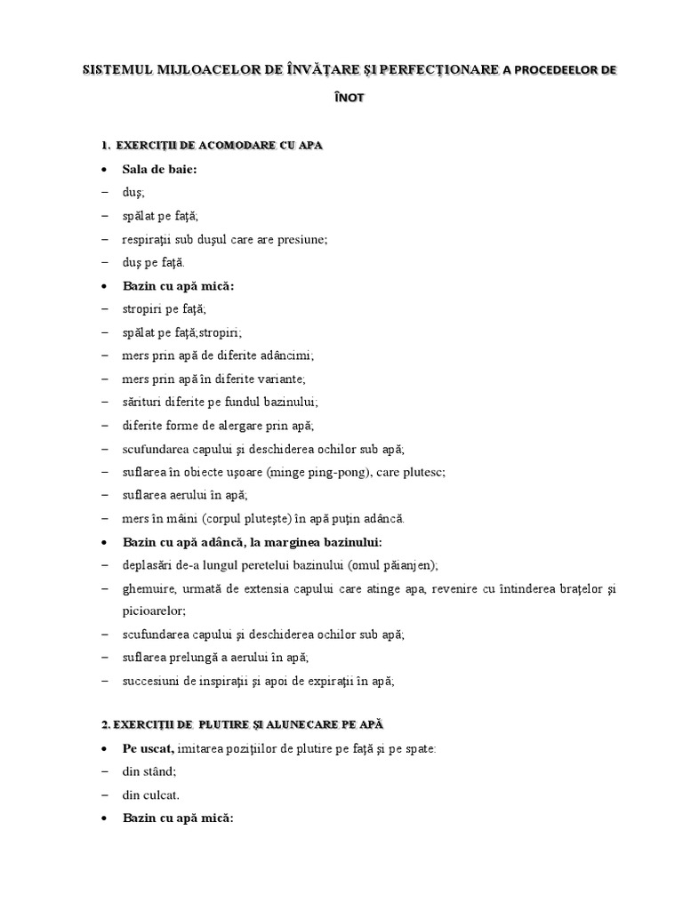Sistemul de Exercitii | PDF
