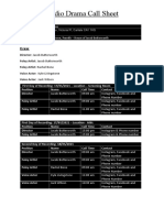 Audio Drama Call Sheet