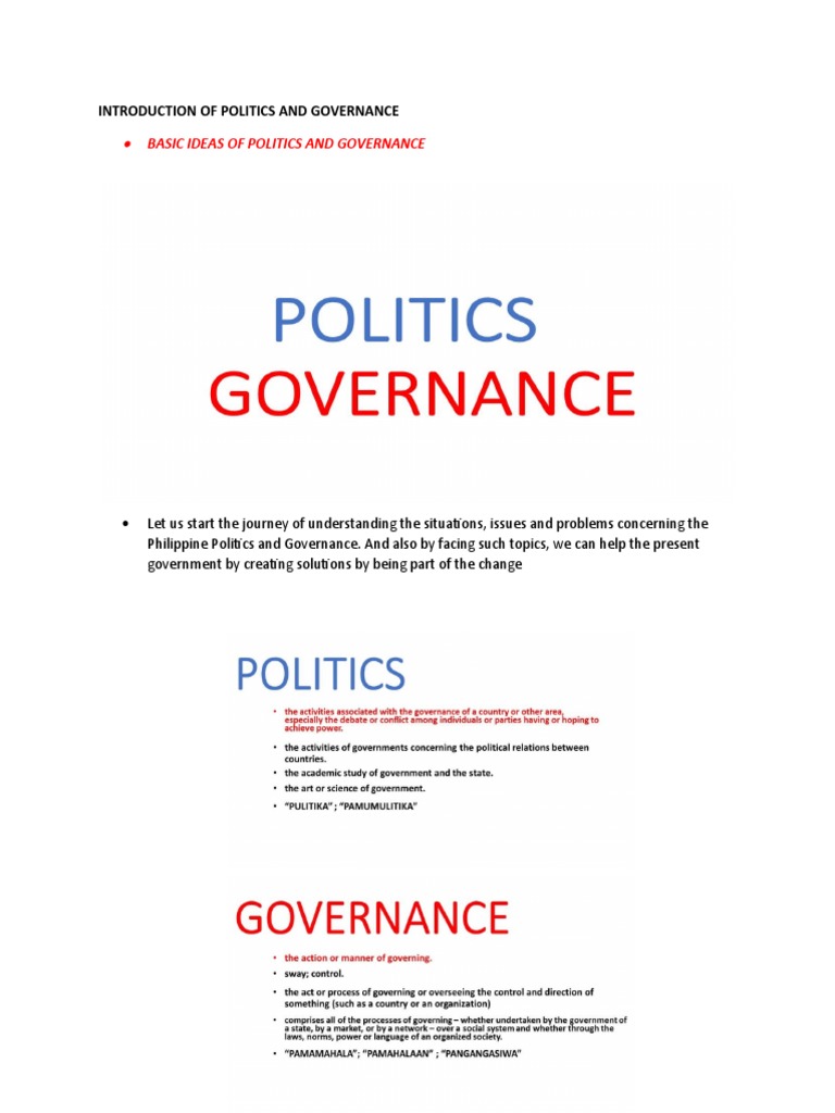 SHS Introduction of Politics and Governance | PDF | Philippines | Science