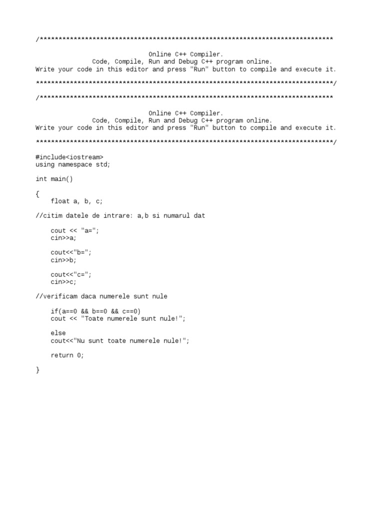 C++ Program: Check Null Numbers | PDF
