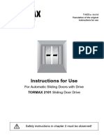Instructions For Use: For Automatic Sliding Doors With Drive