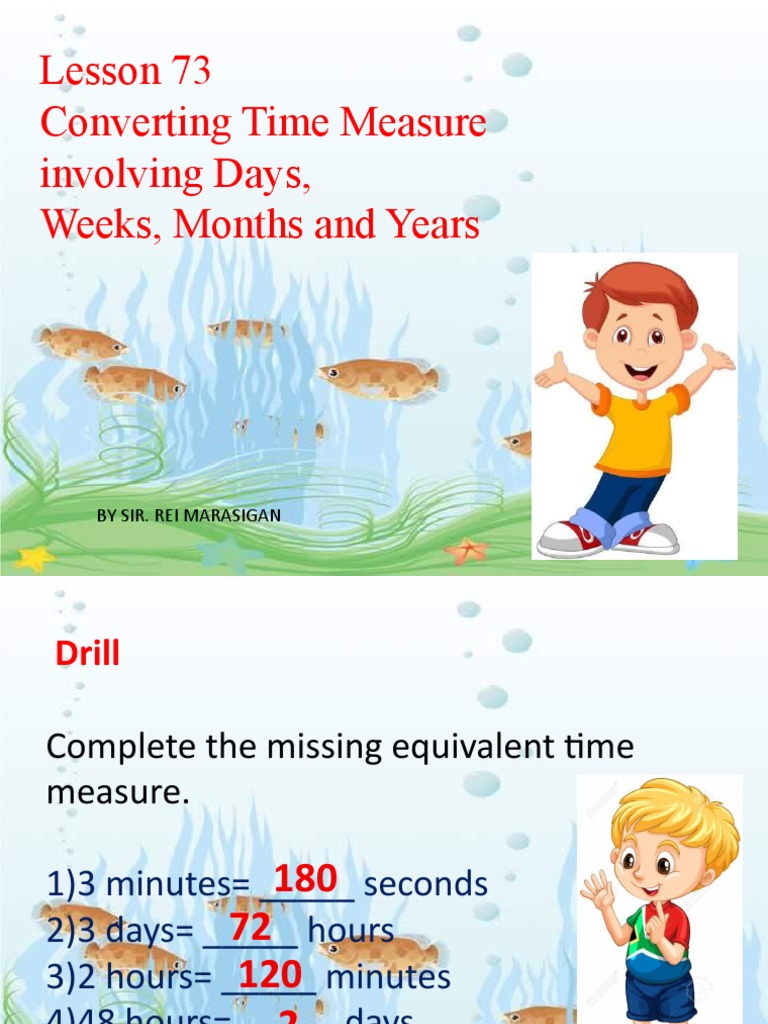 Converting Time Measure involving Days, Weeks, Months and Years | PDF