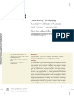 Cognitive Effects of Cancer and Cancer Treatments: Annual Review of Clinical Psychology