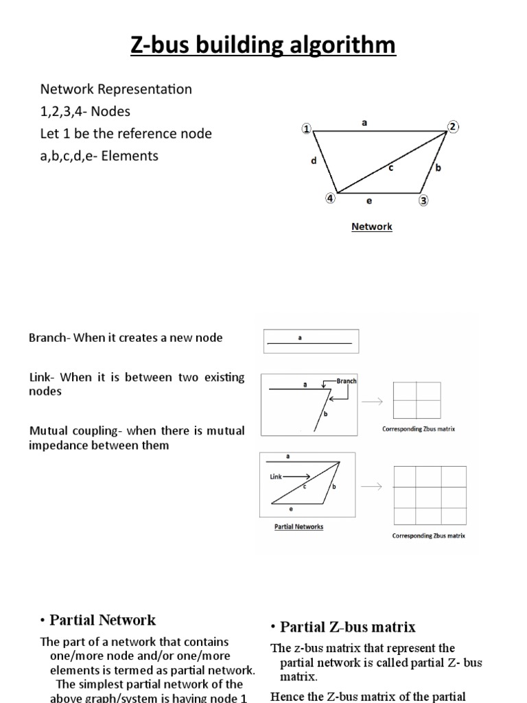 Z-Bus Building Algorithm Explained | PDF | Matrix (Mathematics ...