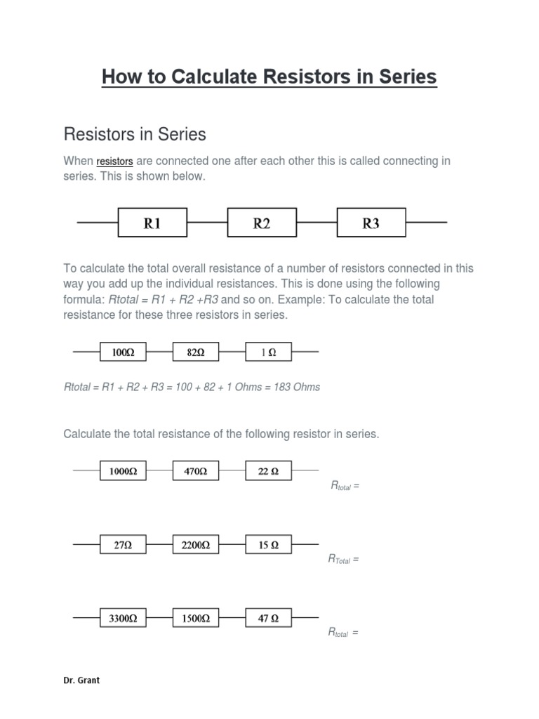 How To Calculate Resistors in Series | PDF | Teaching Methods & Materials
