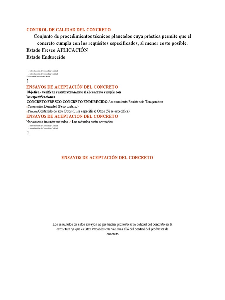 Control de Calidad de Concreto | PDF | Hormigón | Materiales