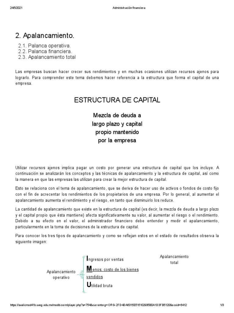 Apalancamiento y Estructura de Capital | PDF | Apalancamiento (Finanzas ...