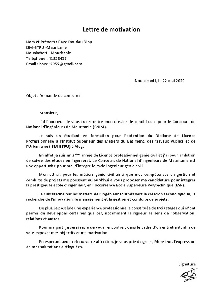 Lettre_de_motivation_pour_ecole_d'ingénieur PDF — free download