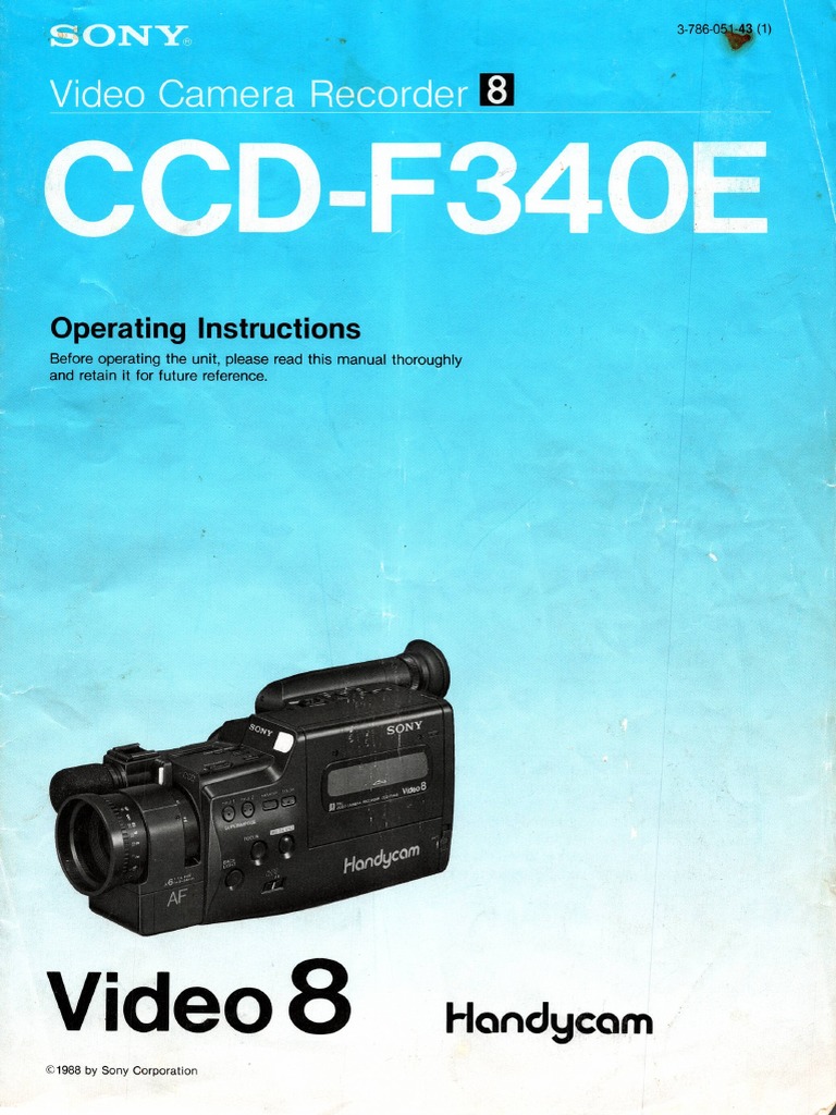 Sony CCD-F340E Operating Instructions | PDF