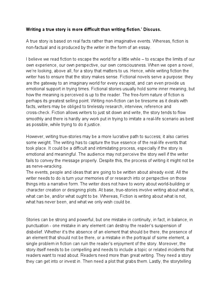 The Challenge of Writing True Stories | PDF | Writers