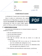 16 Communique Concours de Recrutement de 1600 Agents Au Profit Du Ministere de La Sante