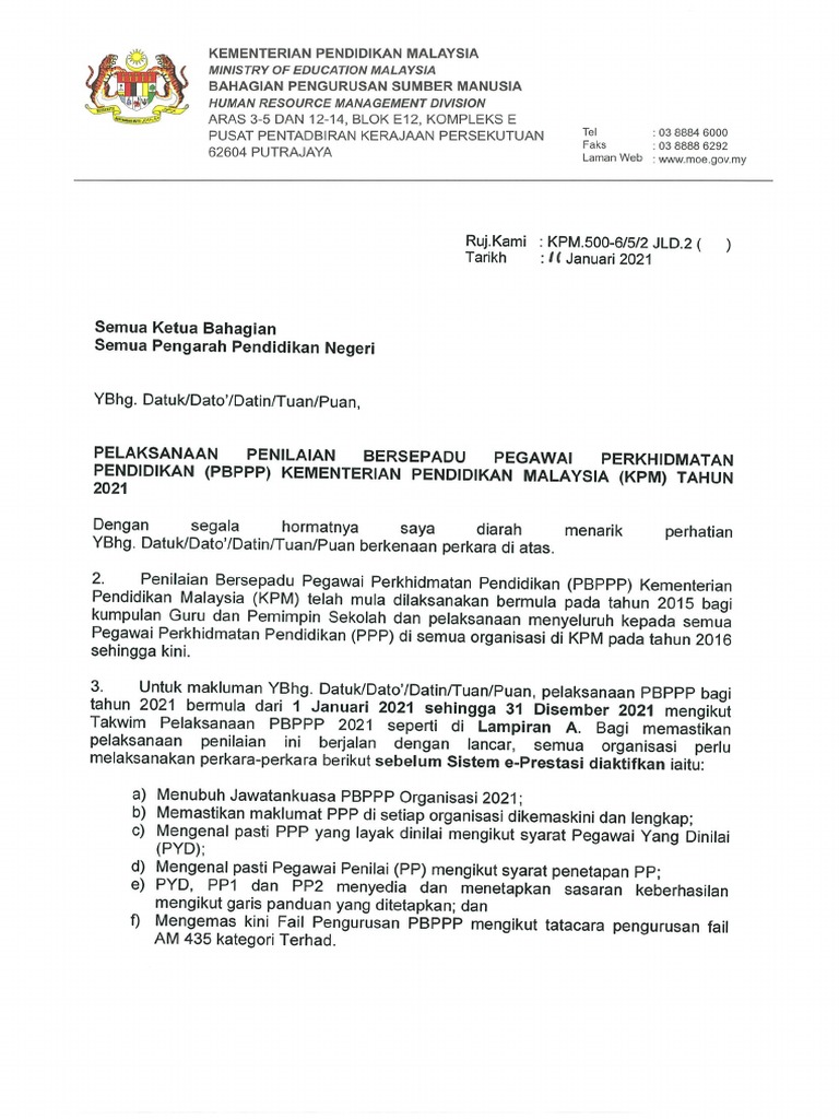 Surat Arahan Pelaksanaan Pbppp 2019 Jpn Sarawak