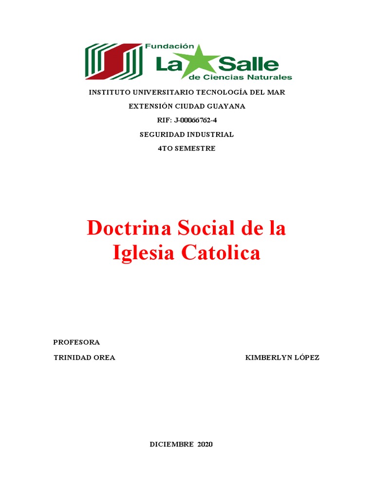 Doctrina de La Iglesia Catolica | PDF | Doctrina social católica ...