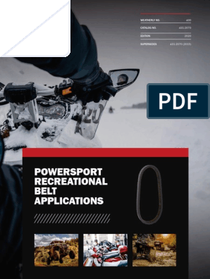 Powersport Recreational Belt Applications: Weatherly No. 400 Catalog No.  431-2070 Edition 2020 Supersedes 431-2070 (2015), PDF, Belt (Mechanical)