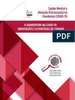 Saúde Mental e Atenção Psicossocial Na Pandemia Covid 19 a Quarentena Na Covid 19 Orientações e Estratégias de Cuidado