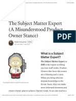 The Subject Matter Expert (A Misunderstood Product Owner Stance) by Robbin Schuurman The Value Maximizers Medium