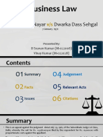 Business Law: Dwarka Dass Nayar Dwarka Dass Sehgal