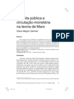 Receita Pública e Circulação Monetária Na Teoria de Marx