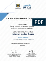 Certificado Valentina - IOT Basico