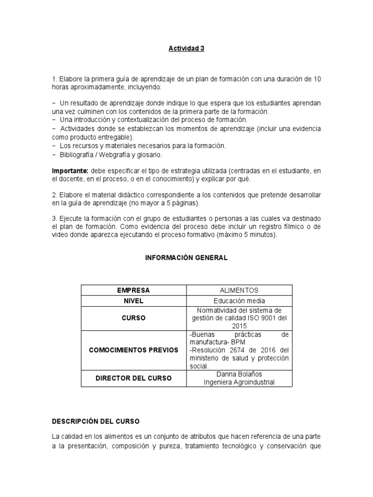 Actividad 3 | PDF | Iso 9000 | Gestión de la calidad
