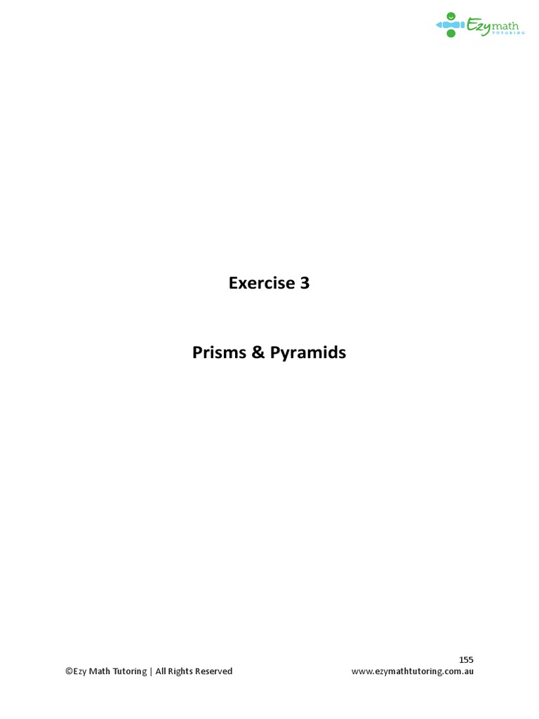 Year 5 Maths Space Prisms Pyramids Answers (Ch7 Ex3) PDF