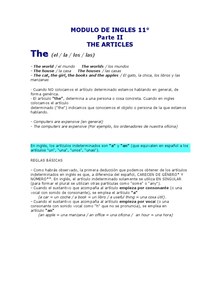 MODULO DE INGLES 11 (Parte II) | PDF | Lingüística | Entretenimiento ...