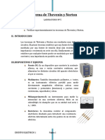 Teorema de Thevenin y Norton INFORME FINAL Circuitos Electrico I UNMSM