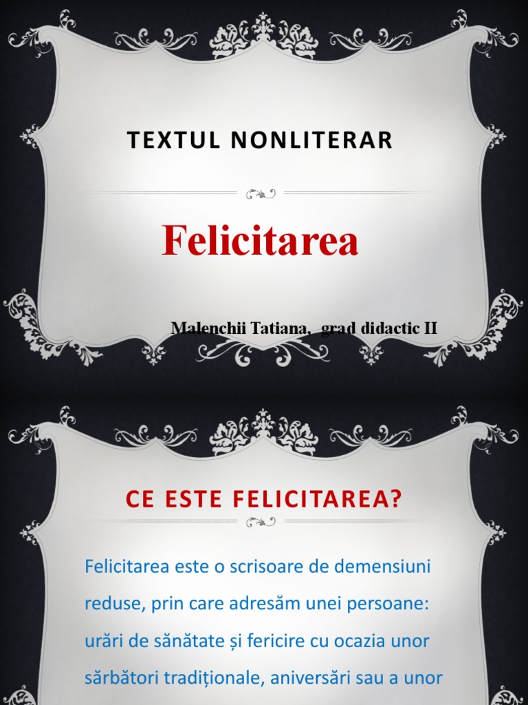 Felicitarea | PDF