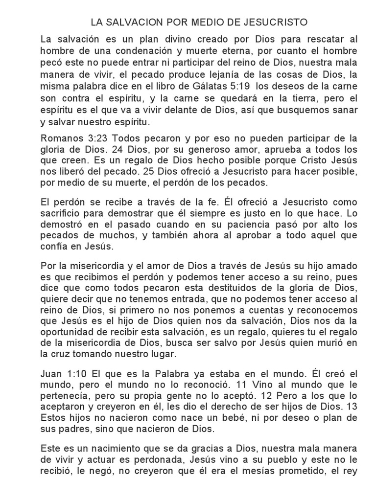 Salvación a través de Jesucristo | PDF | Salvación | Cristo (título)