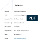 SPREE - THE MARKET PLAN (Muhammad Shoaib Assignment)