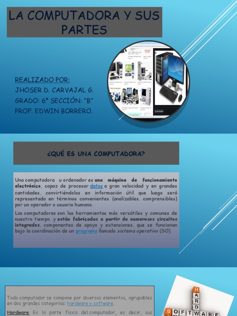 La Computadora y Sus Partes | PDF | Hardware de la computadora | Datos ...