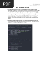 File Input and Output
