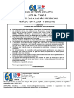 Colégio Estadual Dona Iayá Lista 04 - 7º Ano B Atividades Das Aulas Não Presenciais. Período 12/04 A 23/04 - Ii Bimestre