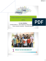 International Political Economy (IPE) : What Is Economics?