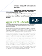 Cual Es La Diferencia Entre Un Locutor de Radio A Un Discurso Político