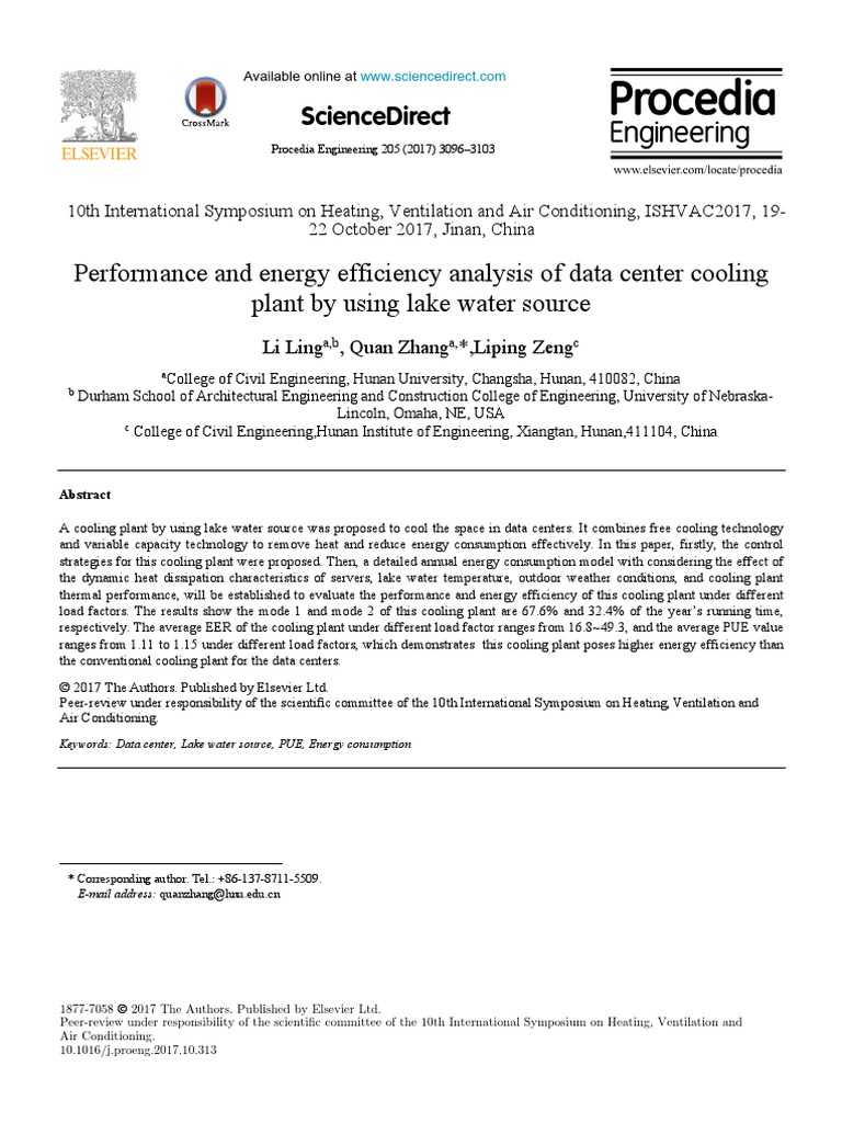 Lake Water Cooling for Data Centers | PDF | Data Center | Air Conditioning