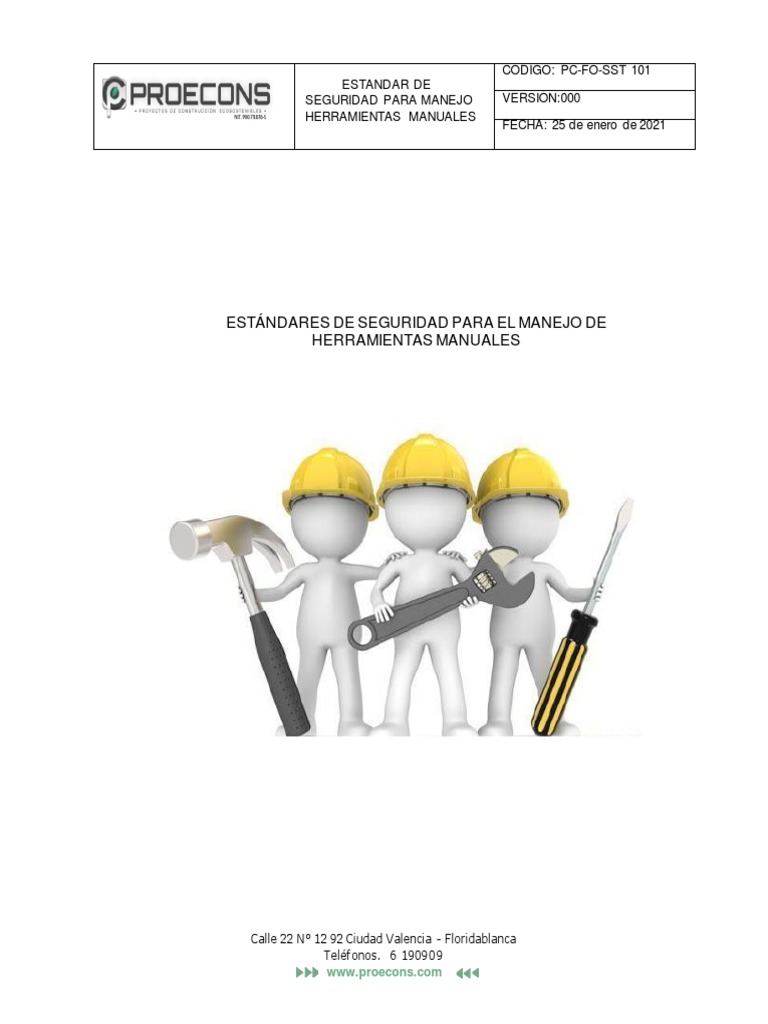 Estándar de Seguridad en Herramientas Manuales | PDF | Tornillo ...