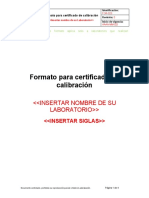 FOR-023 Formato para Certificado de Calibración