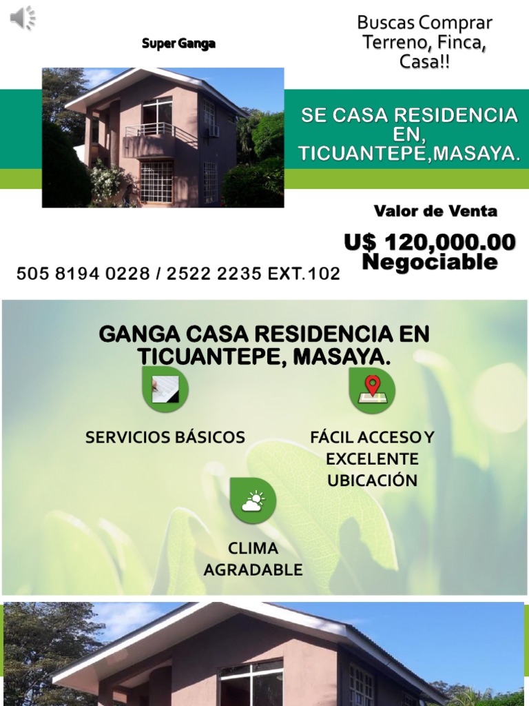 Casas en Nicaragua Venta de Residencia en Ticuantepe, Masaya (CD VCP24) PDF