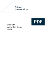 Epicor ERP Landed Cost Course