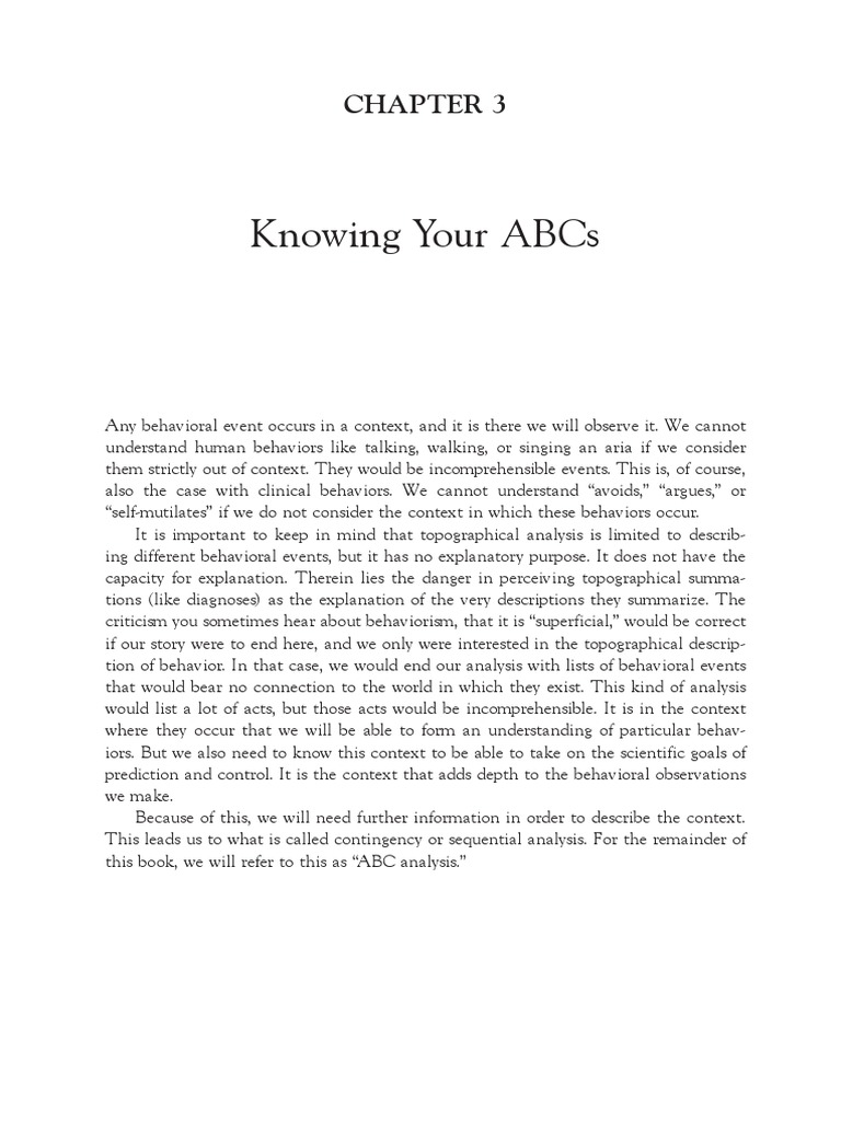 Analisis funcional the abcs of human behavior cap 3 pdf behavior