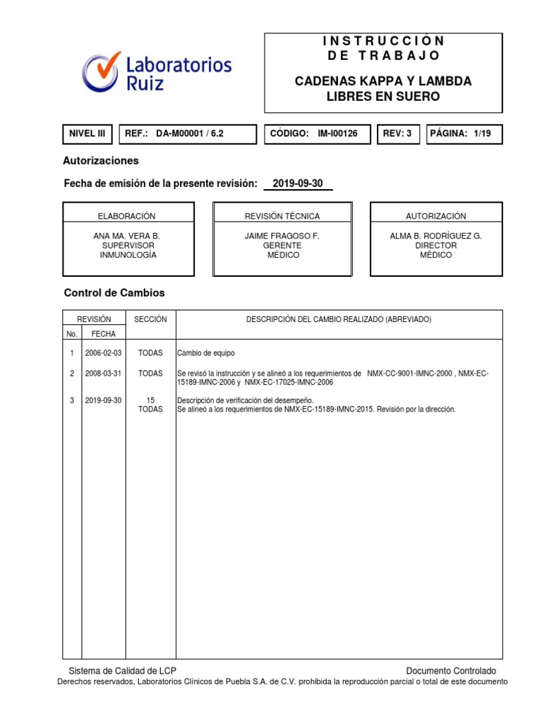 Cadenas Kappa y Lambda Libres en Suero - Imi126r3 | PDF | Mieloma múltiple  | Anticuerpo